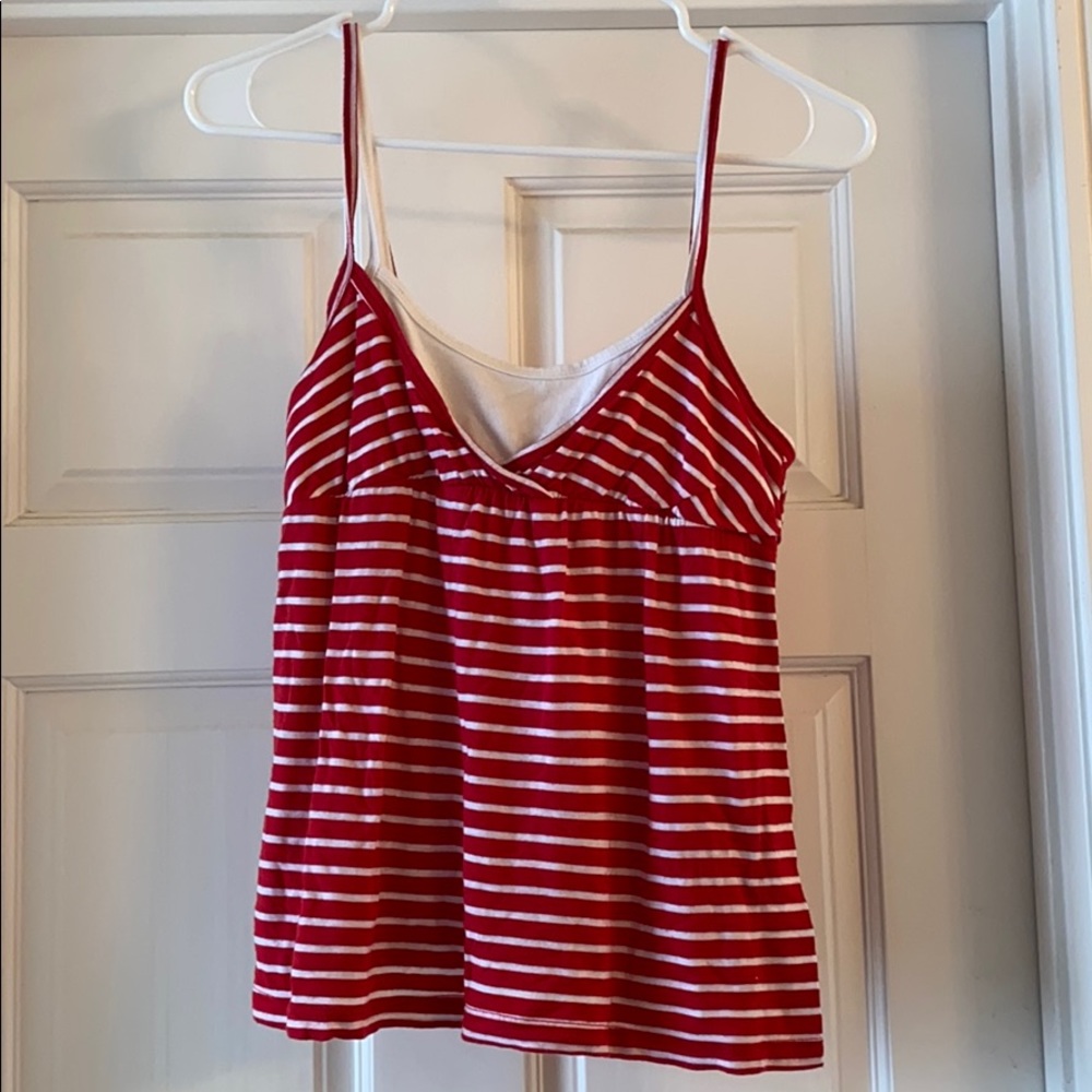 Papaya red striped tank top